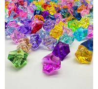 160PCS Fake Ice Cubes, 25 x 18 mm Acrylic Vase Fillers,Plastic Crushed Ice for Centerpiece Table Decorations,Table Scatter, Wedding Decoration, Photography Props