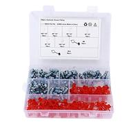 160PCS Hydraulic Grease Fitting Kit, 6 Sizes Hex Straight and Elbow Types, Blue Zinc Plated Grease Nipples for Cars Motorcycles Trucks and Farm Equipment