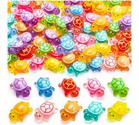 160Pcs Luminous Mini Resin Turtles Glow in The Dark Tiny Turtles to Hide, Cute Turtles Animals Figurines for Garden Micro Landscaping Home Decor Party Presents(10 Colors)