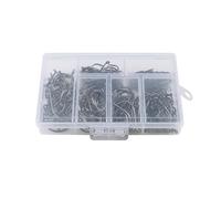 160pcs Metal Eyed Fish Hook Barbed Fishing Hook Fishing Barrels Swivels Circles For Saltwater Freshwater Sport Circles