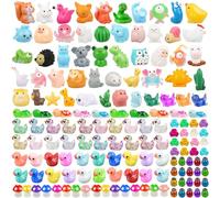 160PCS Mini Resin Animals, 55 Styles Mini Animals Tiny Resin Animal Mixed Miniature Little Small Plastic Animal Figures Bulk for Micro Landscape Fairy Garden Aquarium Hide Crafts Dollhouse Decor