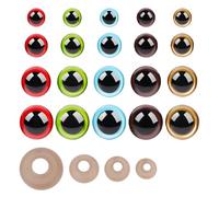 160Pcs Safety Eyes for Crochet Toys, 16mm Glitter Safety Eyes with Washers for Amigurumi Crocheting Crochet Eyes Craft Doll Eyes for Soft Toy Teddy Bear and Plush Animal, 6 Colors