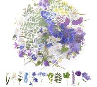 160Pcs Transparent Flower Stickers for Scrapbooking, Flower Aesthetic Stickers, PET Nature Plant Floral Sticker, Colorful Small Daisy Sticker Set for Journaling Scrapbooking Clear Decals