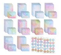 160pcs Watercolor Theme Letter Writing Paper and Envelopes Vintage Stationery Paper Set with 50 Lined Sheets 50 Matching Envelopes 60 Stickers for Party Invitations Love Letter (Watercolor)