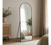 160x50cm Arched Black Aluminium Full Length Mirror
