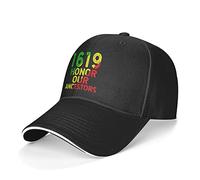 1619 Our Ancestors American African History Unisex Baseball Cap Soft Peak Caps Plain Dad Hats for Outdoor Summer Walking