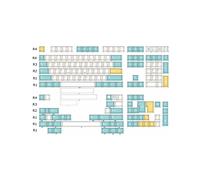 162 Keys Sea Salt Lemon Keycap Set Cherry Profile PBT Five-sided Sublimation Keycaps for Mechanical Keyboard