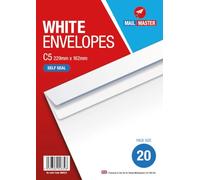 162 x 229mm C5 White Envelopes, Self Seal No Window, Smooth Finish Paper, 80 GSM, C5 Envelopes for A5 Documents, Letters, Home/Office Mailing (20)