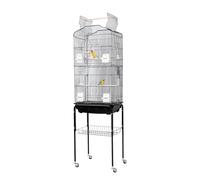 162cm Bird Cage, Metal Budgie Cage, Open Play Top Parrot Cage, Parakeet Cage Large Hanging Birdcage with Rolling Storage & Bird Stand & Slide-out Tray, for Cockatiel Parakeets Lovebird