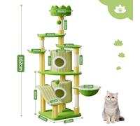 (162CM-CTD4606) 53cm/162cm Green Castle Cat Tree Indoor Cat Tower With Cat Scratching Posts