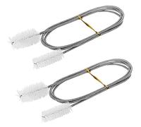 162cm Tube Straw Cleaning Brush, Flexible Double Ended Hose Brush, Stainless Steel Pipe Cleaner Drain Snake for Fish Tank Aquarium Air Filter, Hose Glass Tube, Shower Sink Home and Kitchen (2 Pack)