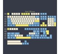 163 Keys God Bless Keycaps Cherry Doubleshot Keycaps Set Fit for ISO ANSI 95% 75% 65% 60% Mechanical Keyboard Cherry Mx Switches