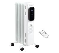 1630W 7 Fin Adjustable Oil Filled Radiator With Timer White