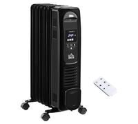 1630W Digital Oil Filled Radiator 7 Fin 24hr Timer 3 Settings Remote Black