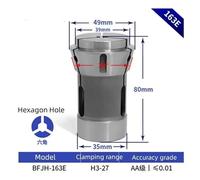 163E Round Hole Square Hole Hexagon HoleSpring Collet Chuck for CNC Milling Tool 3-42mm Collet Chuck(163E Hexagon Hole,26mm)