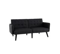 164 CM Convertible Futon Sofa Bed Couch Loveseat With Tufted Backrests Gymax Black One Size