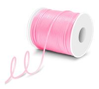 164ft 2mm Barber Cords for Knitting, Hollow Pipe Rubber String Stitch Holder for Knitting Cords, Pony Bead Lacing Silicone String Bracelet Necklace Jewelry Making 1mm Hole Rubber Tube, 1 Roll