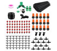 164FT/50M Comprehensive Drip Irrigation System Kit, Automatic Garden Watering System with 15 Nozzles & 50 Drippers, for Greenhouse Lawn and Raised Beds, Irrigation Equipment Kit