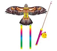 164ft String Easy-to-Fly Dynamic Bird Kite for Kids Age 4-8 8-12, Outdoor Beach Park Family Activity (Brown Eagle)