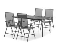 vidaXL 5 Piece Garden Dining Set Anthracite Steel, Grey