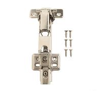 165 Degree Soft Close Cabinet Door Hinge Half Overlay, Hydraulic Self-Closing Hinge for Kitchen Cabinets and Wardrobes, Nickel Plated Steel, 6 Pack(Self unloading Hydraulic Large Bend 165 Degrees)