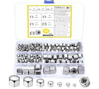 165 Pcs Acorn Dome Cap Nuts, 304 Stainless Steel A2 V2A Hex Cap Nuts Assortment Set for Motorcycle Bicycles Furniture Industry Hardware, M3 M4 M5 M6 M8 M10 M12