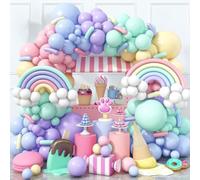 165 PCS Pastel Balloon Arch Kit, Rainbow Unicorn Party Balloon Garland Kit, Colorful Candy Macaron Balloons Differents Sizes 18/12/10/5 Inches for Baby Shower Wedding Girl Birthday Party Decoration