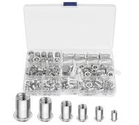 165 Pcs Rivet Nut Tool, Aluminum Alloy Steel Rivnuts Blind Rivet Assortment Set Threaded Lnsert Nut Riveter Set for Lndustrial Products