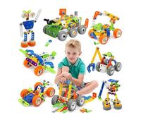 MOONTOY Building Toys 11 in 1 STEM Toys Age 5 173 Pcs Building Blocks Kit for Kids, Educational Construction Toys Creative Learning Set Christmas Birthday Gifts for Kids Boys and Girls Age 5 6 7 8 9