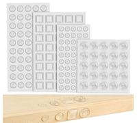 165 Pieces Adhesive Bumper Pads Clear Rubber Feet, Clear Furniture Buffer Pads for Cabinet Doors, Drawers, Glass Tops, Cupboard, Picture Frames, Cutting Boards(4 Sizes)