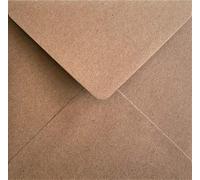 165 x 165mm Square Kraft Recycled Envelopes x 12