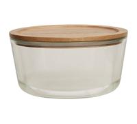 1650ml Round Glass Container with Acacia Lid, Glass Container with Airtight Lid, Airtight Glass Container Premier Housewares Natural One Size