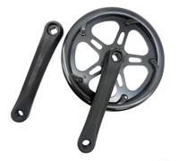 165Mm Aluminum Alloy Square Hole Crankset 48T Single Speed Bike Crank With Chain Guard For Folding Bike