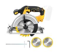 165MM Cordless Circular Saw for Dewalt 18/20V, 3800RPM Brushless Circular Saw with 2 Blades, Cutting Depth & Angle 45.5mm(90°)-35.5mm(45°) for Wood Soft Metal Plastic (No Battery)