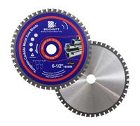 165MM Metal Cutting Circular Saw Blade - BRSCHNITT 2pcs Tungsten Carbide Tipped TCT Saw Blades for Steel, Nickel, Titanium, Ferrous Metals, Steel Pipe（48T Arbor:20MM-15.875MM）