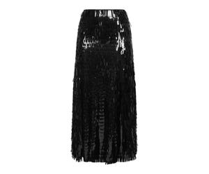 165Msk Sequin Midi Skirt, female, Self Portrait, Midi Skirts, Black, 2XS, Skirts 2XS