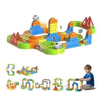 166Pcs Electric Train Set, Track Fusion Toy, Magic Rail Cube Train Set, 3D Embedded Layouts Gravity-Defying Flexible Race Cube Track Fusion Building Toy for Kids,Christmas Birthday Gifts for Kids