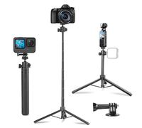 167 cm Selfie Stick Tripod for GoPro Camera, Lomoo Long Extendable Tripod, Selfie Vlog Stand with 2-in-1 Mobile Phone Holder for GoPro Max Hero 13, 12, 11, 10, 9, 87 and DJI OSMO Action Camera