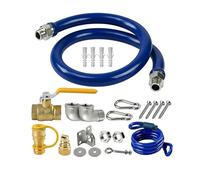 1675kit48 Gas Safety Installation Kit, 48-Inch Mobile Gas Hose Connector Set, 3/4 Gas Hose with Swivel Fitting, Quick Connect Disconnect Coupling, Full Port Valve for Safe, Secure Gas Connection