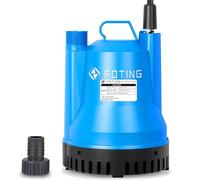 1676 GPH Submersible Water Pump 1/4 HP Utility Pump, Electric Water Pump Thermoplastic Sump Pump Portable for Basement Pool Draining Hot Tubs Garden Pond with 25ft Long Power Cord