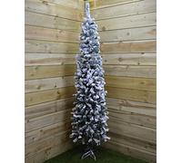 167cm (5.5ft) Premier Snow Flocked Spruce Pine Slim Christmas Tree in Green