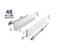GTV AXIS PRO Drawer System I Drawer Set with Full Extension and Integrated Damping I White I Load Capacity up to 40 kg I Soft-Close I Free Access I Width 450 mm I Height 168 mm