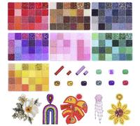 168 Colors 62300pcs 2mm Glass Seed Beads Kit, Small Colorful Craft Beads with 7x2mm & 3x2mm Tube Bugle Beads for Bracelets, Necklaces, Embroidery and Jewelry Making