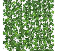 168 FT Artificial Ivy 24 Pack Ivy Vine Garland Ivy Leaves Greenery Garlands Clip Hanging Fake Leaf Plants Faux Green Flowers Decor Home Kitchen Garden Office Wedding Wall