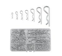 168 Pcs Cotter Pins R Clips Assorted,Galvanized R Split Pins Kit