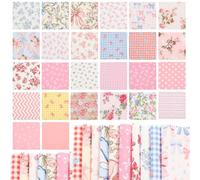 168 Pcs Fabric Squares for Quilting, Pink Cotton Floral Patchwork, 20×20CM 100% Cotton Charm Floral Packs, DIY Patchwork Sewing Craft, Multi-Color Design(8inch)