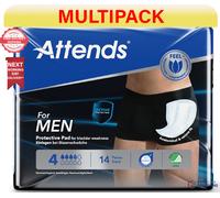 168 x Attends For Men Level 4 Protective Pads |Incontinence Pads |12 Packs of 14