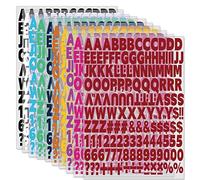 1680piece 1 Inch Iron On Heat Transfer Letters and Numbers Alphabets Fabric Vinyl Letter DIY for Sport Jerseys T Shirts Clothes Slogan Printing Crafts Decoration (9 Sheets in 9 Color)