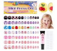 168Pcs Press On Nails Short - EBANKU Cute Acrylic Press On Nails, Almond Glue On Nails with Nail Glue, Fit Perfectly & Natural Stick On Nails in 12 Sizes