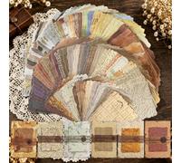 168Pcs Vintage Scrapbook Supplies Kit Textured Rice Paper for Junk Journal